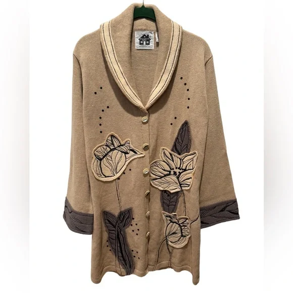 STORYBOOK KNITS Contemporary Floral Cardigan - Picture 1 of 9